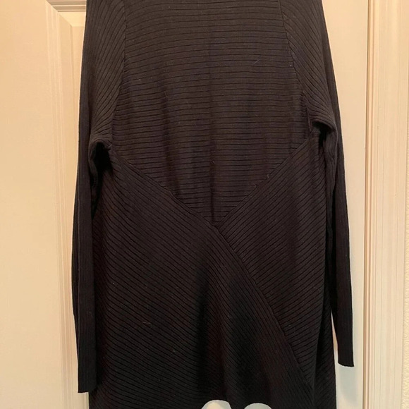 Worthington Cardigan w/Waterfall Draped Front - Size Large - Black - Picture 5 of 7